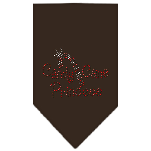 Candy Cane Princess Rhinestone Bandana Cocoa Large